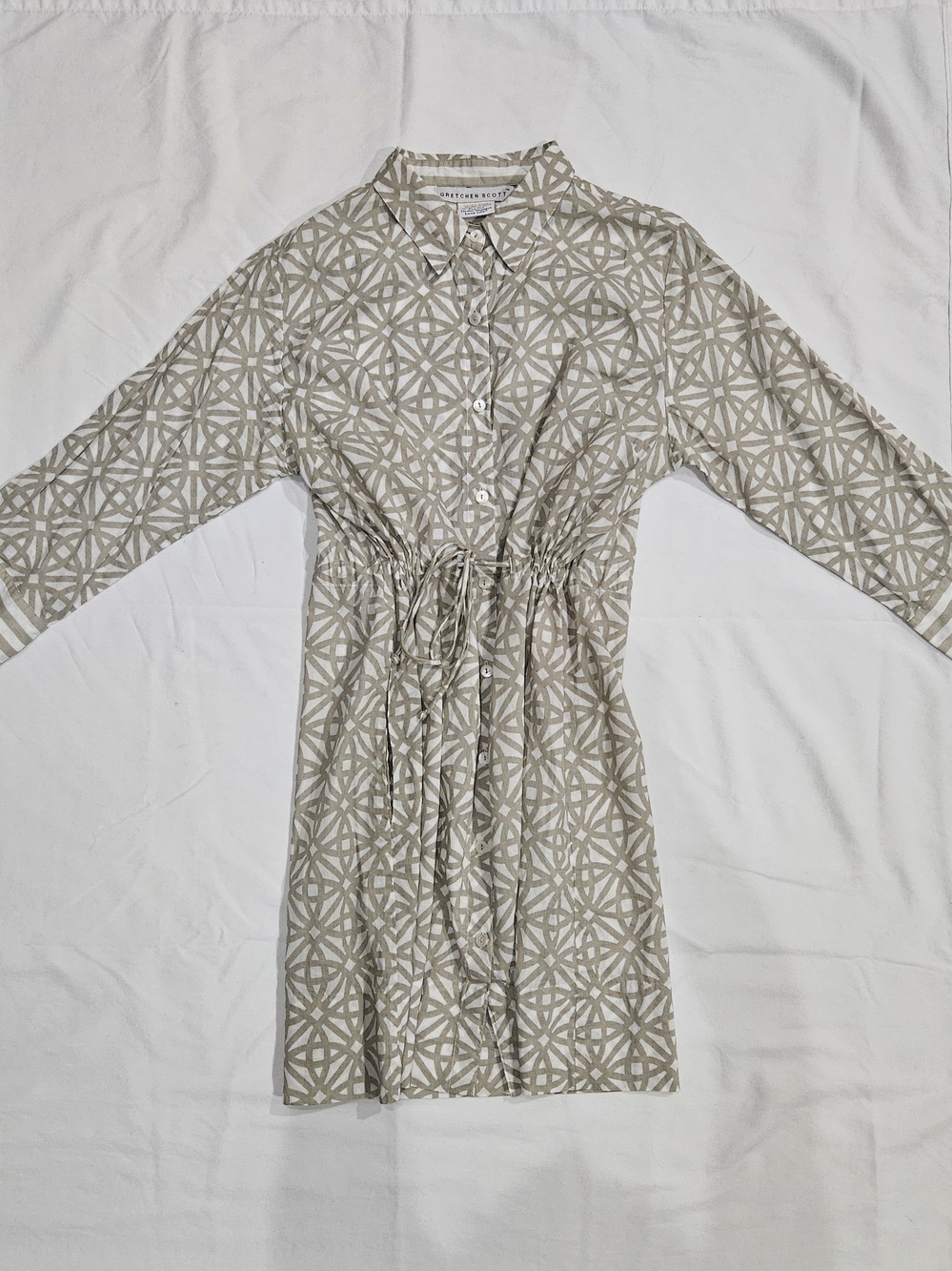Gretchen Scott Designs Beige Geometric Pulley Dress